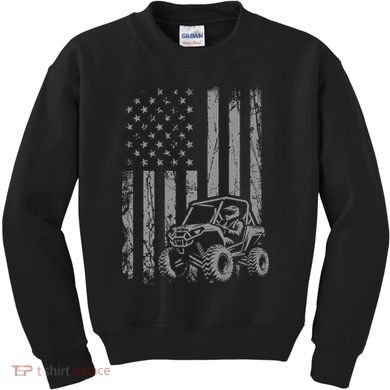 Side By Side Utv Sxs American Flag Kids Sweatshirt