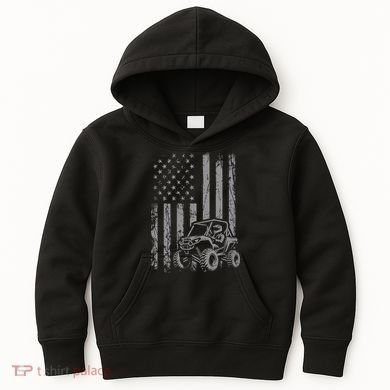 Side By Side Utv Sxs American Flag Kids Hoodie