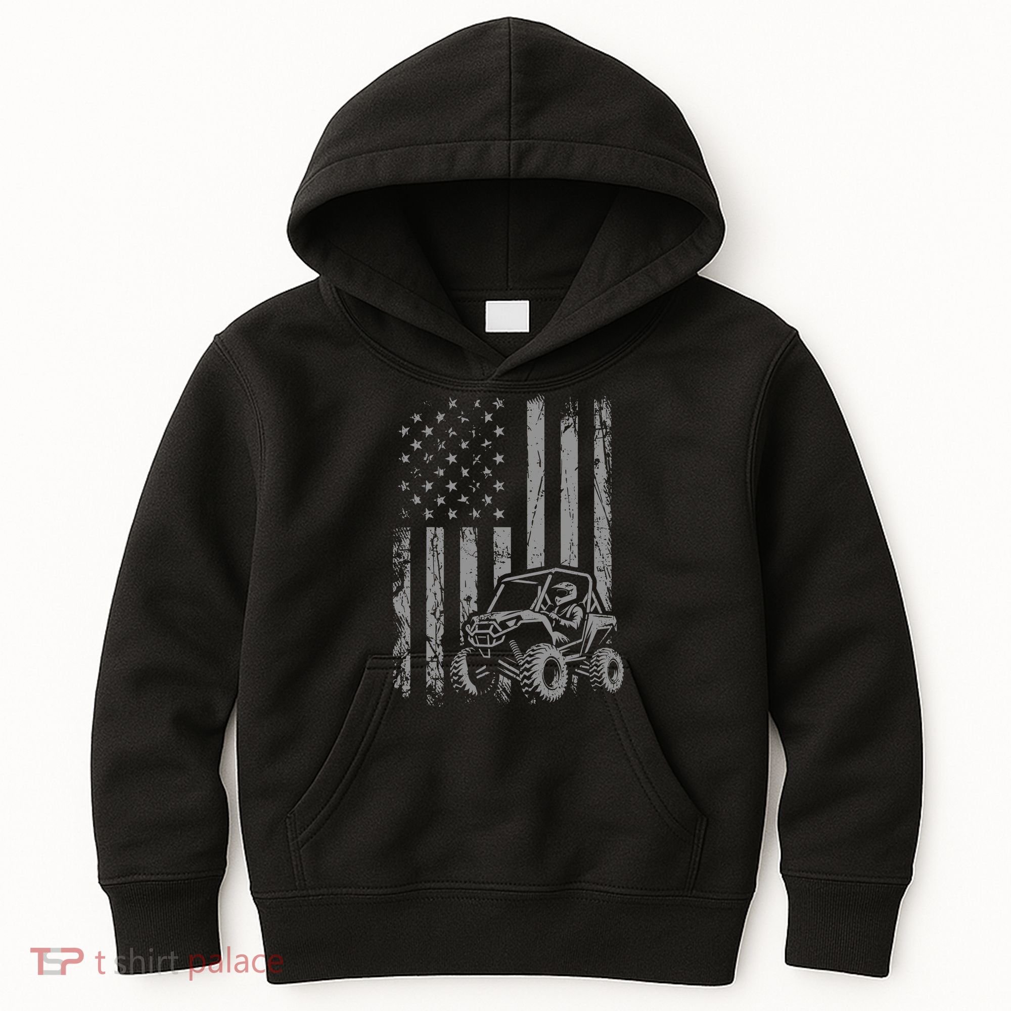 Side By Side Utv Sxs American Flag Kids Hoodie