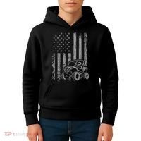Side By Side Utv Sxs American Flag Kids Hoodie thumb 4