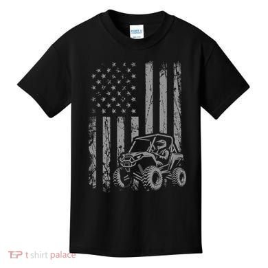 Side By Side Utv Sxs American Flag Kids T-Shirt