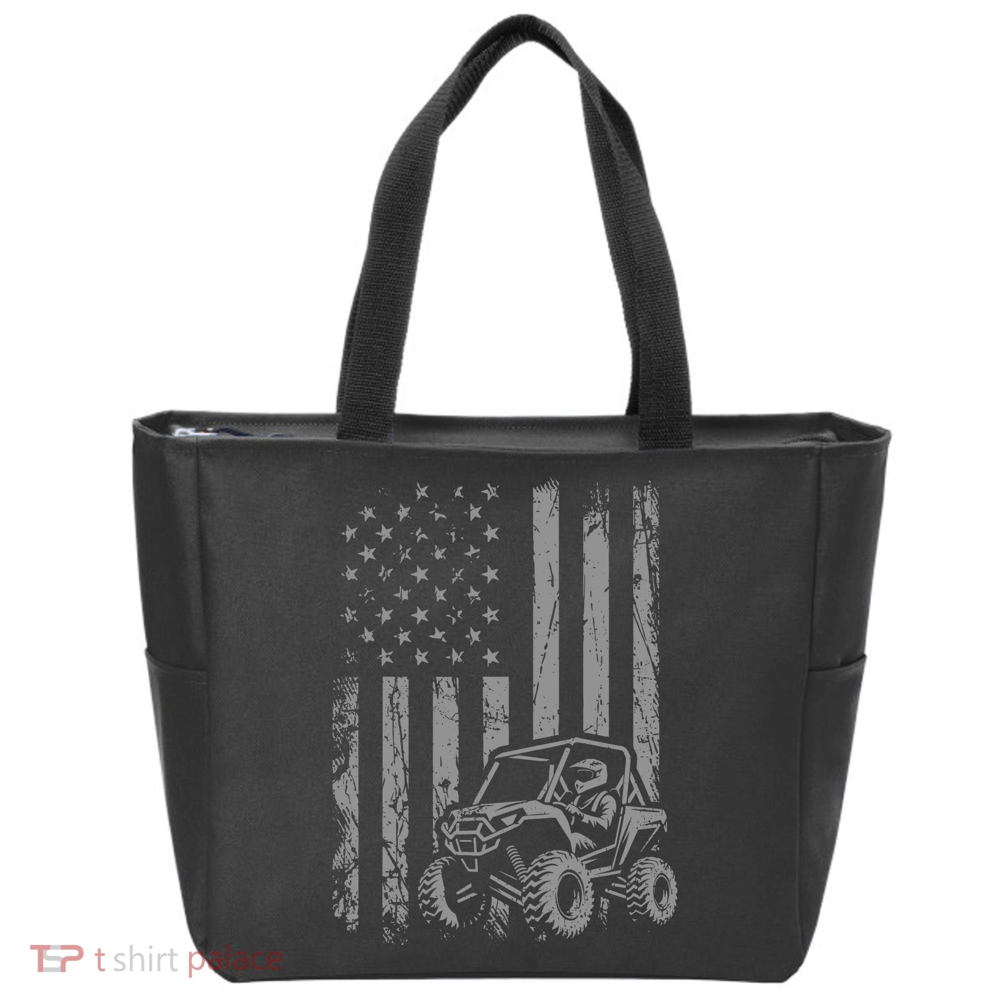 Side By Side Utv Sxs American Flag Tote Bag