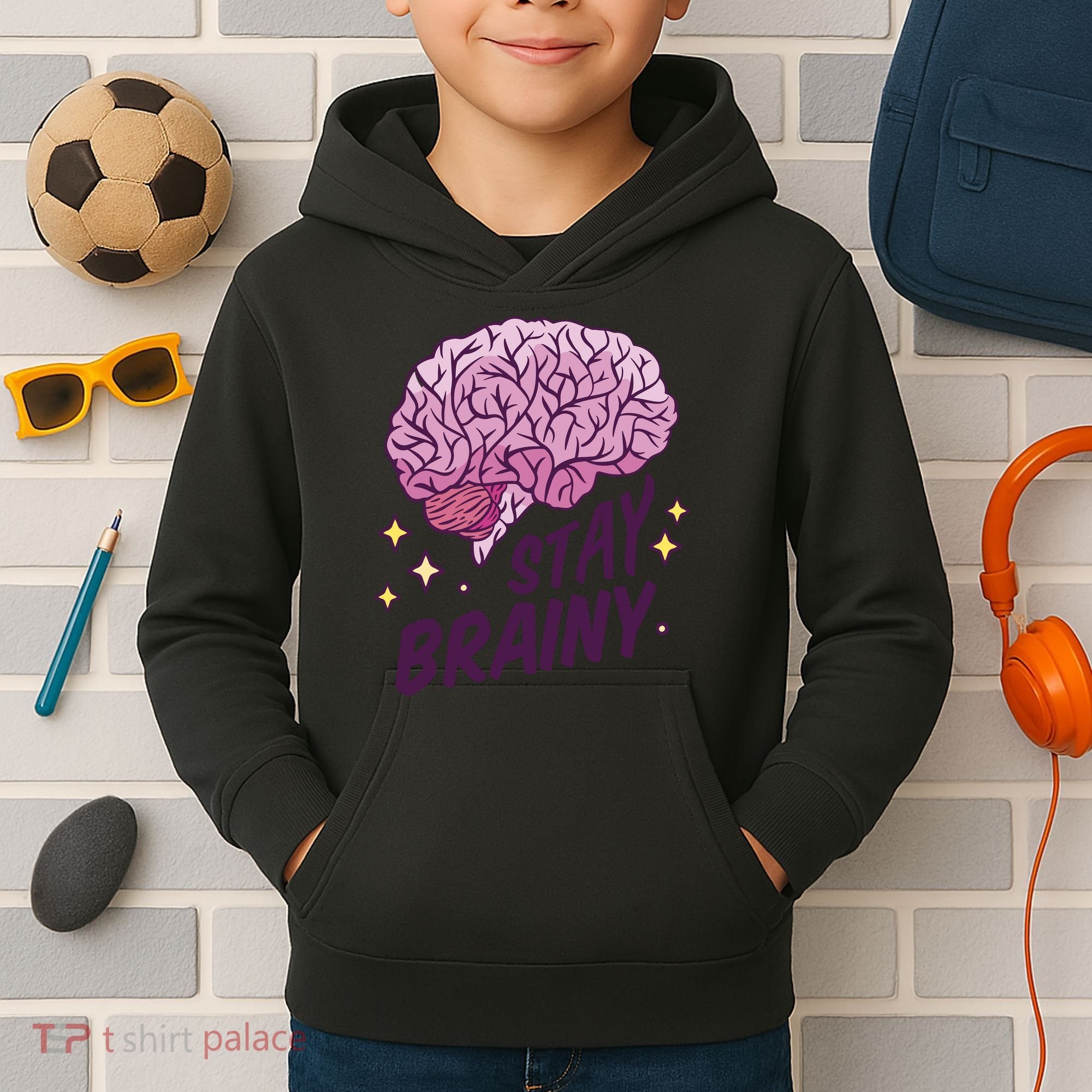 Stay Brainy Kids Hoodie