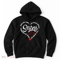 Side By Side Or Miles Apart Sisters Connected By Heart Hoodie thumb 0