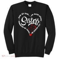 Side By Side Or Miles Apart Sisters Connected By Heart Sweatshirt thumb 0