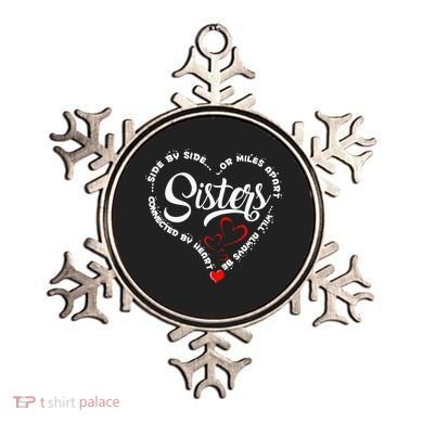 Side By Side Or Miles Apart Sisters Connected By Heart Ornament