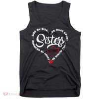 Side By Side Or Miles Apart Sisters Connected By Heart Tank Top thumb 0