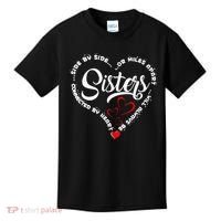Side By Side Or Miles Apart Sisters Connected By Heart Kids T-Shirt thumb 0