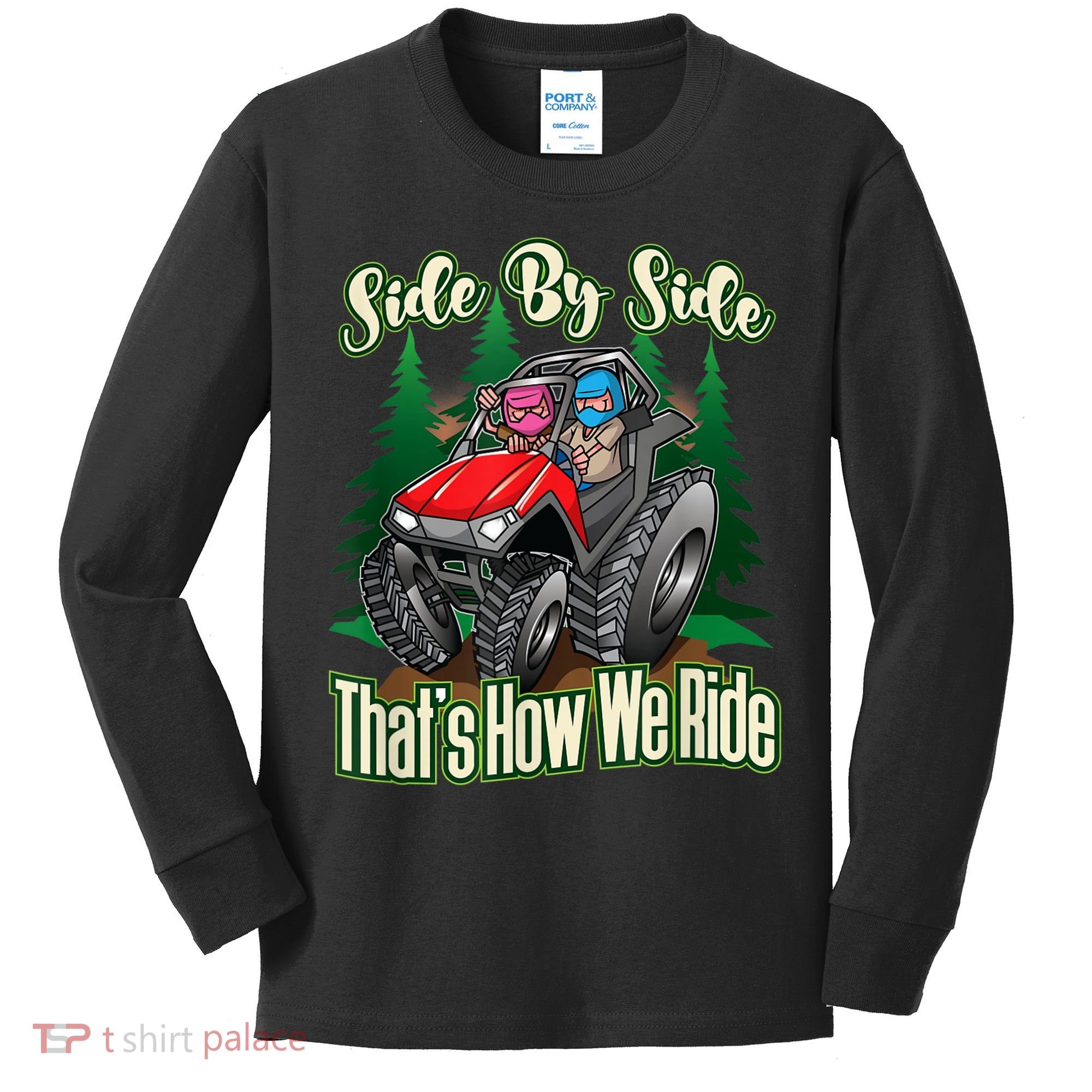 Side By Side ATV Four Wheeler Off Road Riding Kids Long Sleeve Shirt