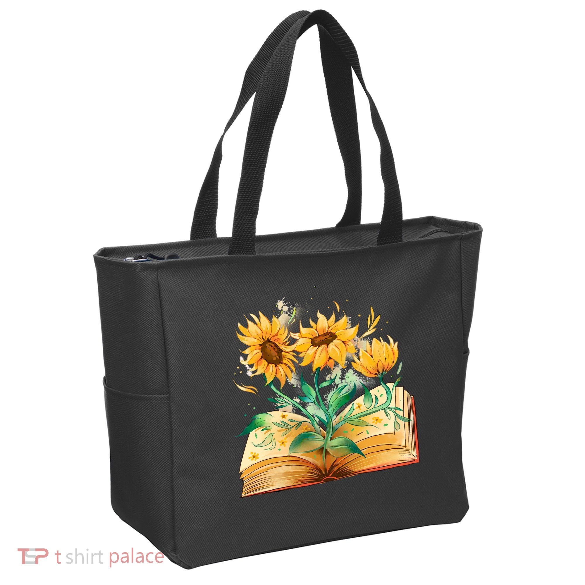 Sunflower Book Tote Bag