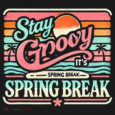 Spring Break Stay Groovy Retro Hoodie