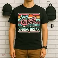 Spring Break Stay Groovy Retro T-Shirt thumb 6