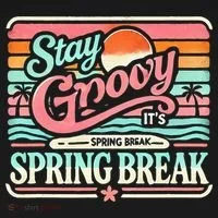 Spring Break Stay Groovy Retro T-Shirt thumb 7