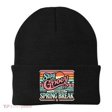 Spring Break Stay Groovy Retro Beanie
