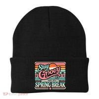 Spring Break Stay Groovy Retro Beanie thumb 0