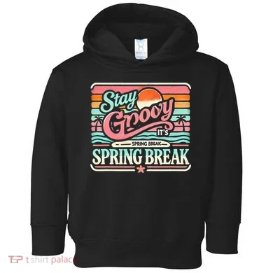 Spring Break Stay Groovy Retro Toddler Hoodie