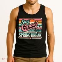 Spring Break Stay Groovy Retro Tank Top thumb 3