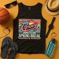 Spring Break Stay Groovy Retro Tank Top thumb 4