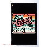 Spring Break Stay Groovy Retro Golf Towel thumb 0