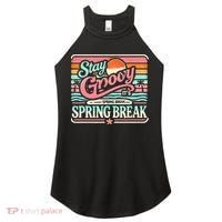 Spring Break Stay Groovy Retro Women's Perfect Tri Rocker Tank thumb 0