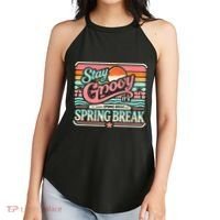 Spring Break Stay Groovy Retro Women's Perfect Tri Rocker Tank thumb 2