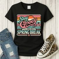 Spring Break Stay Groovy Retro Women's T-Shirt thumb 3