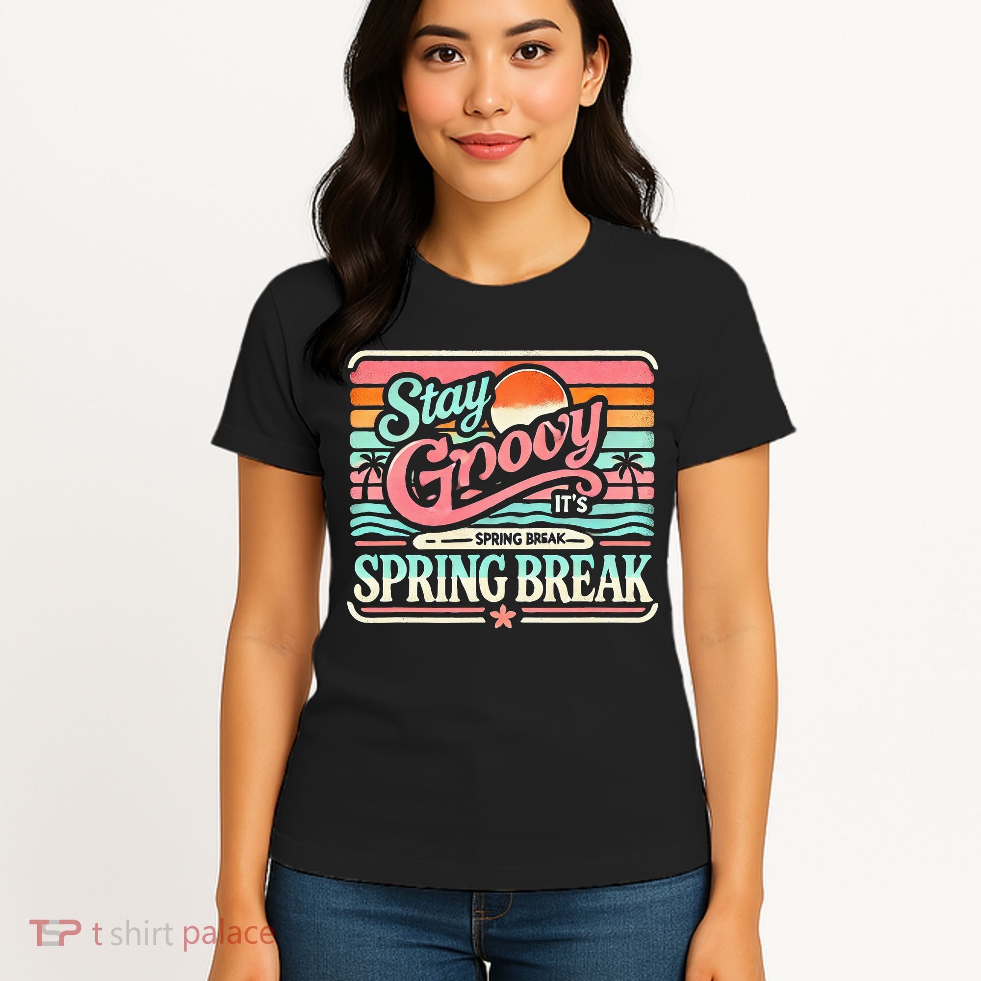 Spring Break Stay Groovy Retro Women's T-Shirt