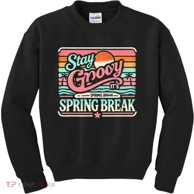Spring Break Stay Groovy Retro Kids Sweatshirt