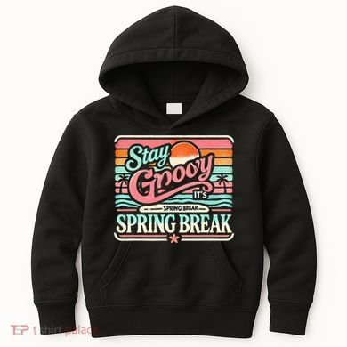 Spring Break Stay Groovy Retro Kids Hoodie