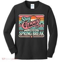 Spring Break Stay Groovy Retro Kids Long Sleeve Shirt thumb 0