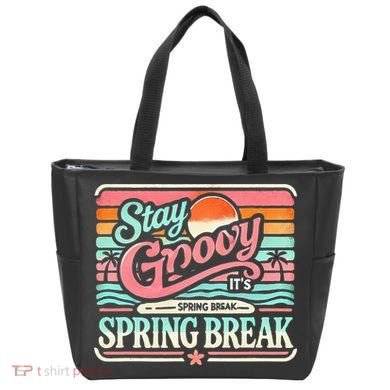 Spring Break Stay Groovy Retro Tote Bag
