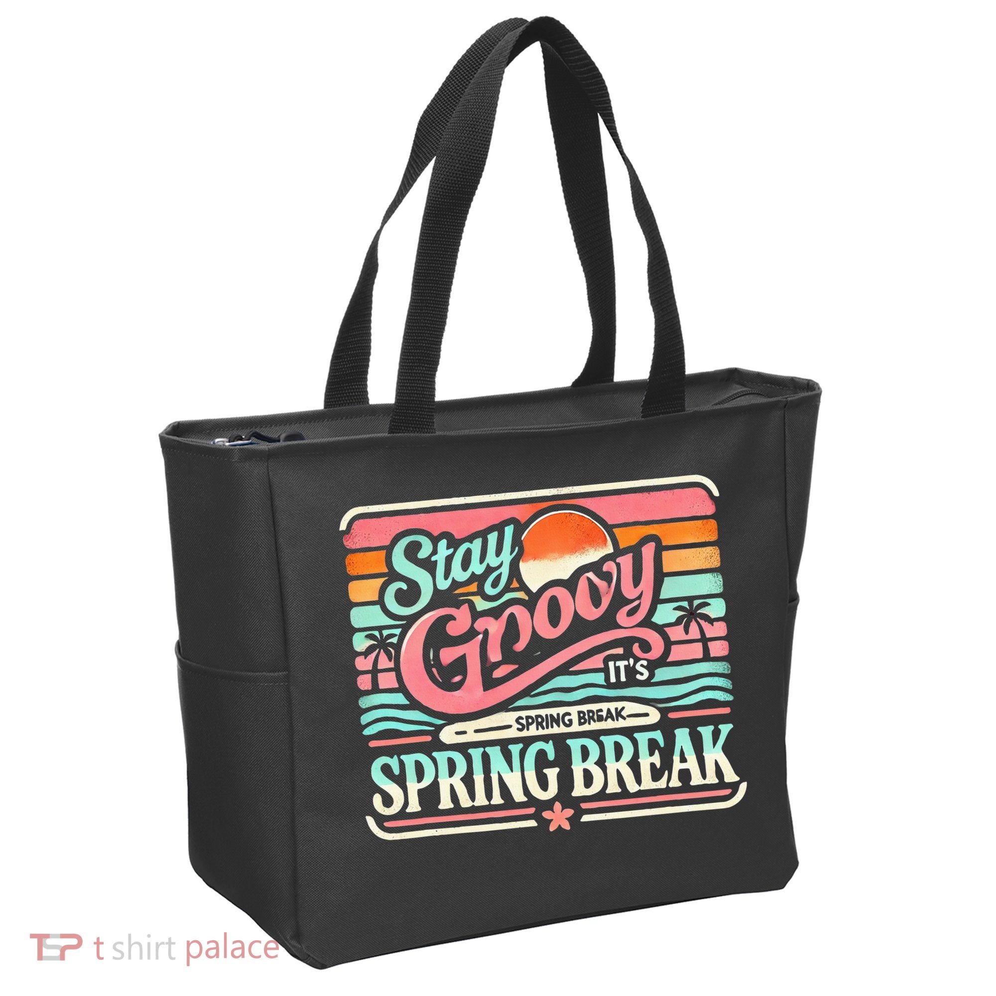 Spring Break Stay Groovy Retro Tote Bag