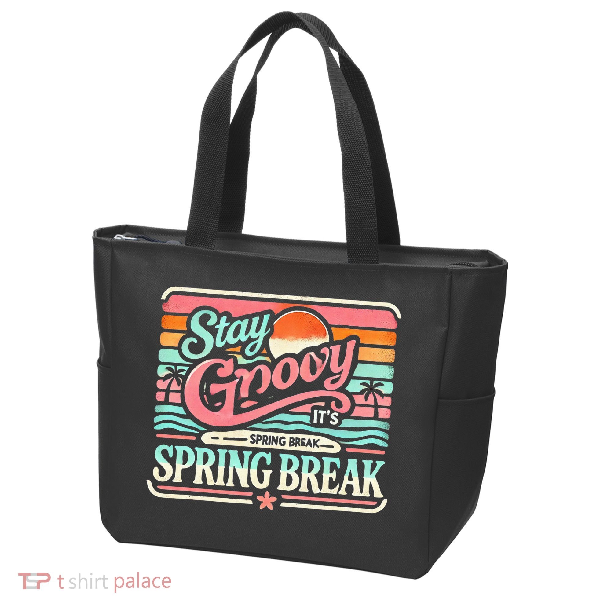 Spring Break Stay Groovy Retro Tote Bag