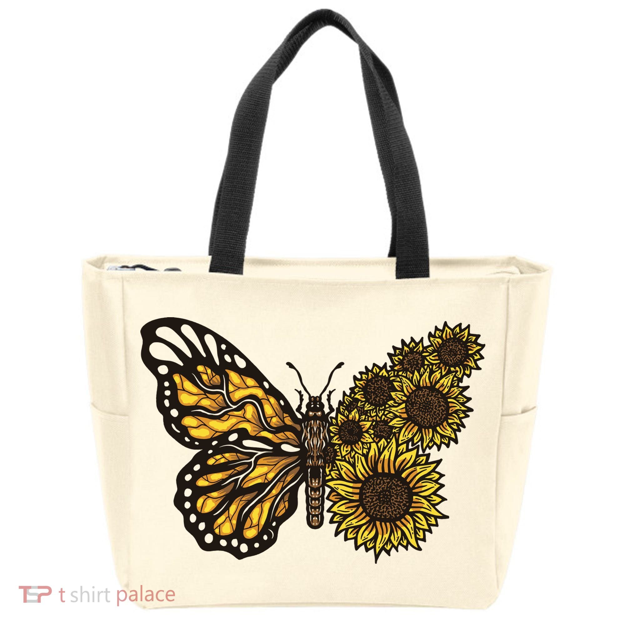 Sunflower Butterfly Tote Bag