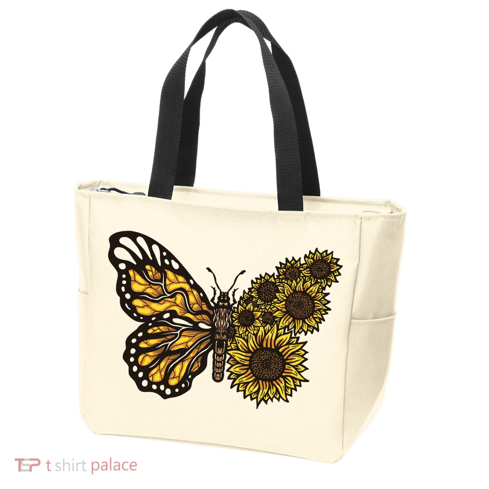 Sunflower Butterfly Tote Bag