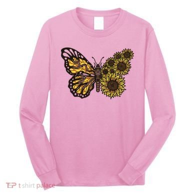 Sunflower Butterfly Long Sleeve Shirt