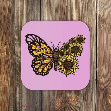 Sunflower Butterfly Coaster