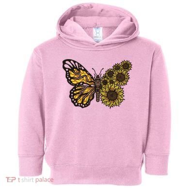 Sunflower Butterfly Toddler Hoodie