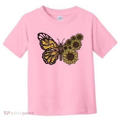 Sunflower Butterfly Toddler T-Shirt
