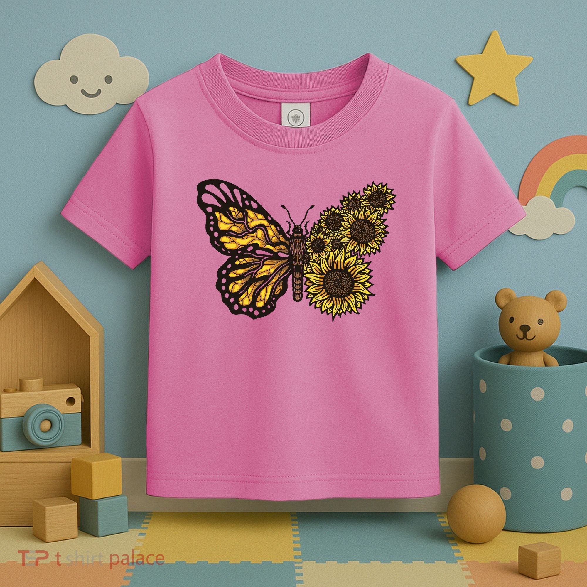 Sunflower Butterfly Toddler T-Shirt