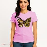 Sunflower Butterfly Women's T-Shirt thumb 4
