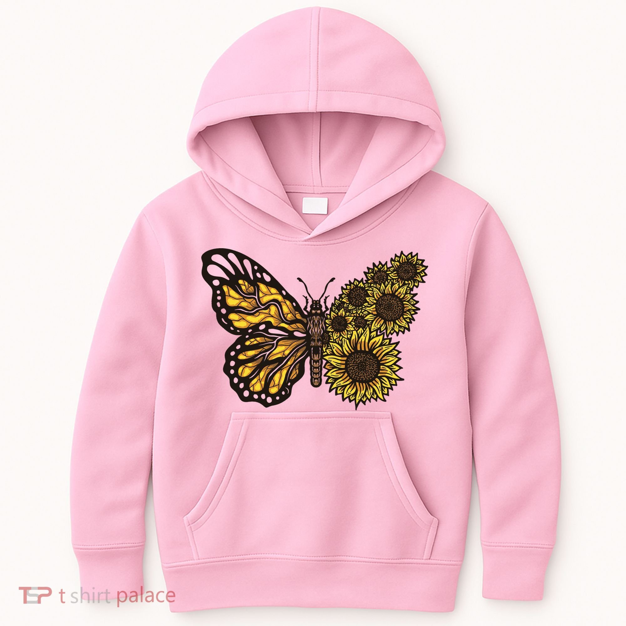 Sunflower Butterfly Kids Hoodie