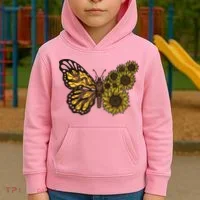Sunflower Butterfly Kids Hoodie thumb 2