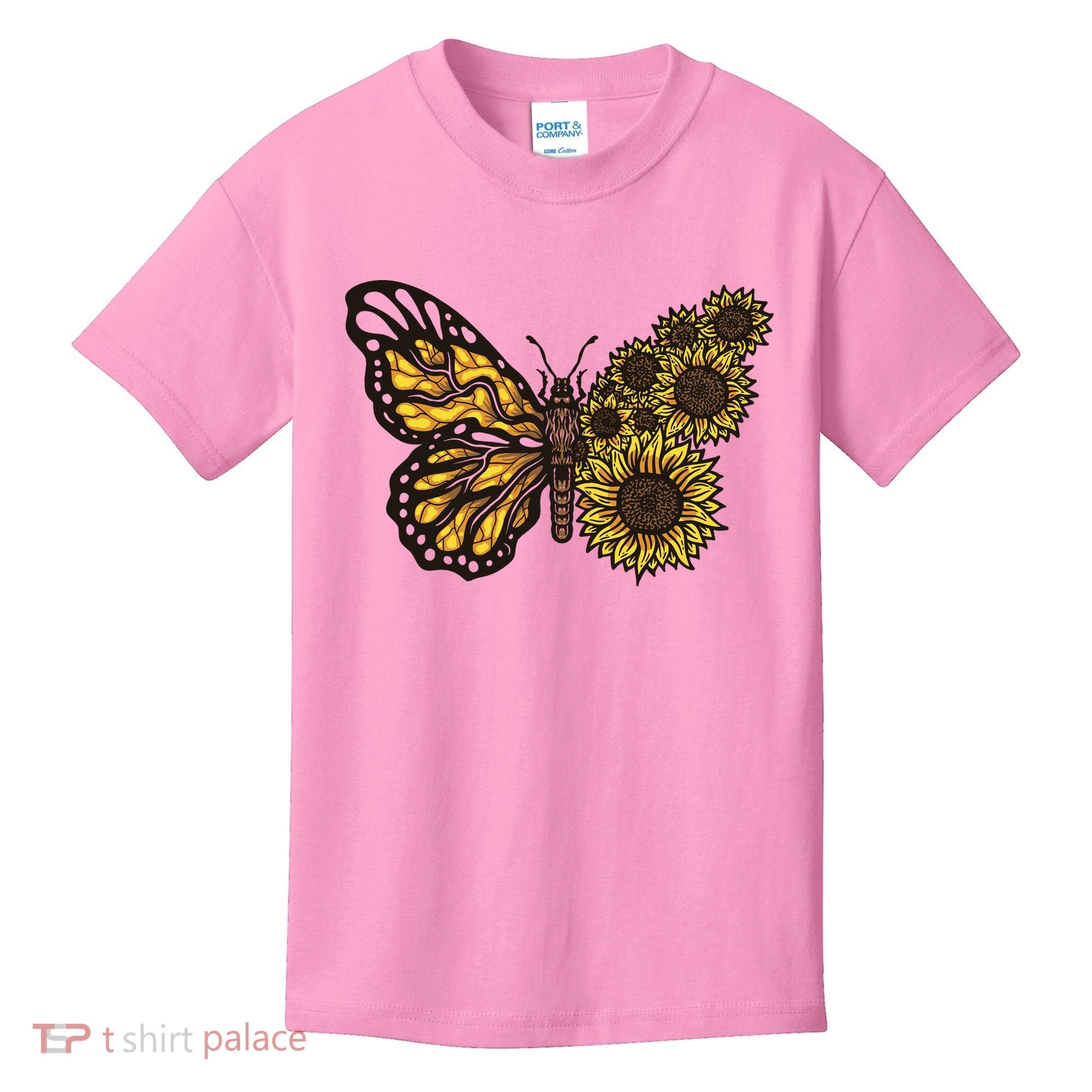 Sunflower Butterfly Kids T-Shirt