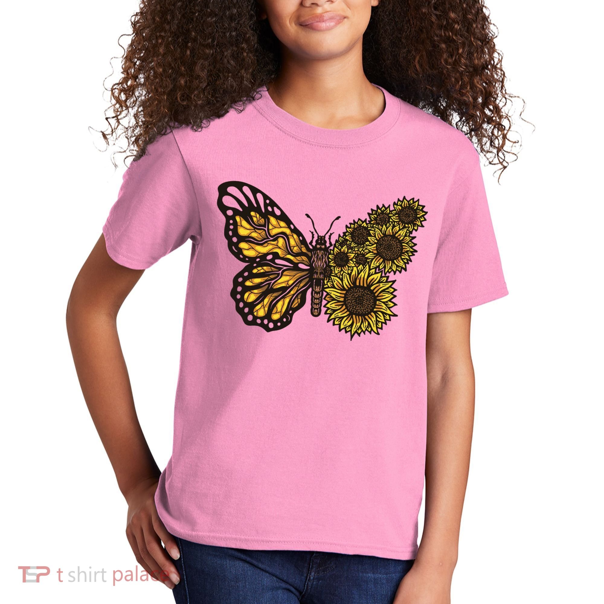 Sunflower Butterfly Kids T-Shirt