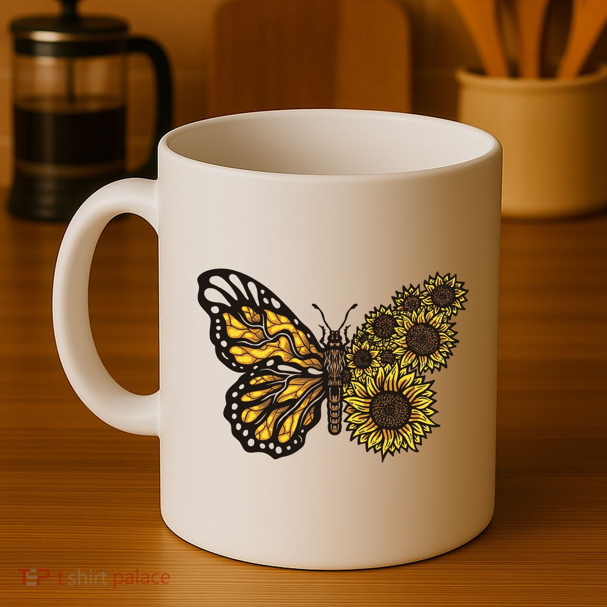 Sunflower Butterfly Coffee Mug