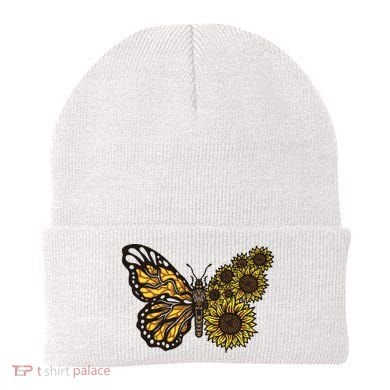 Sunflower Butterfly Beanie