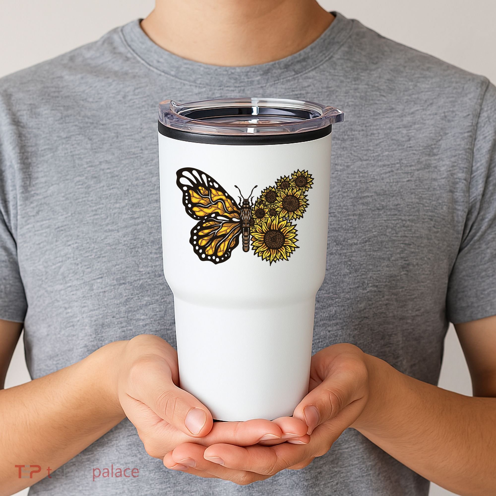 Sunflower Butterfly Tumbler