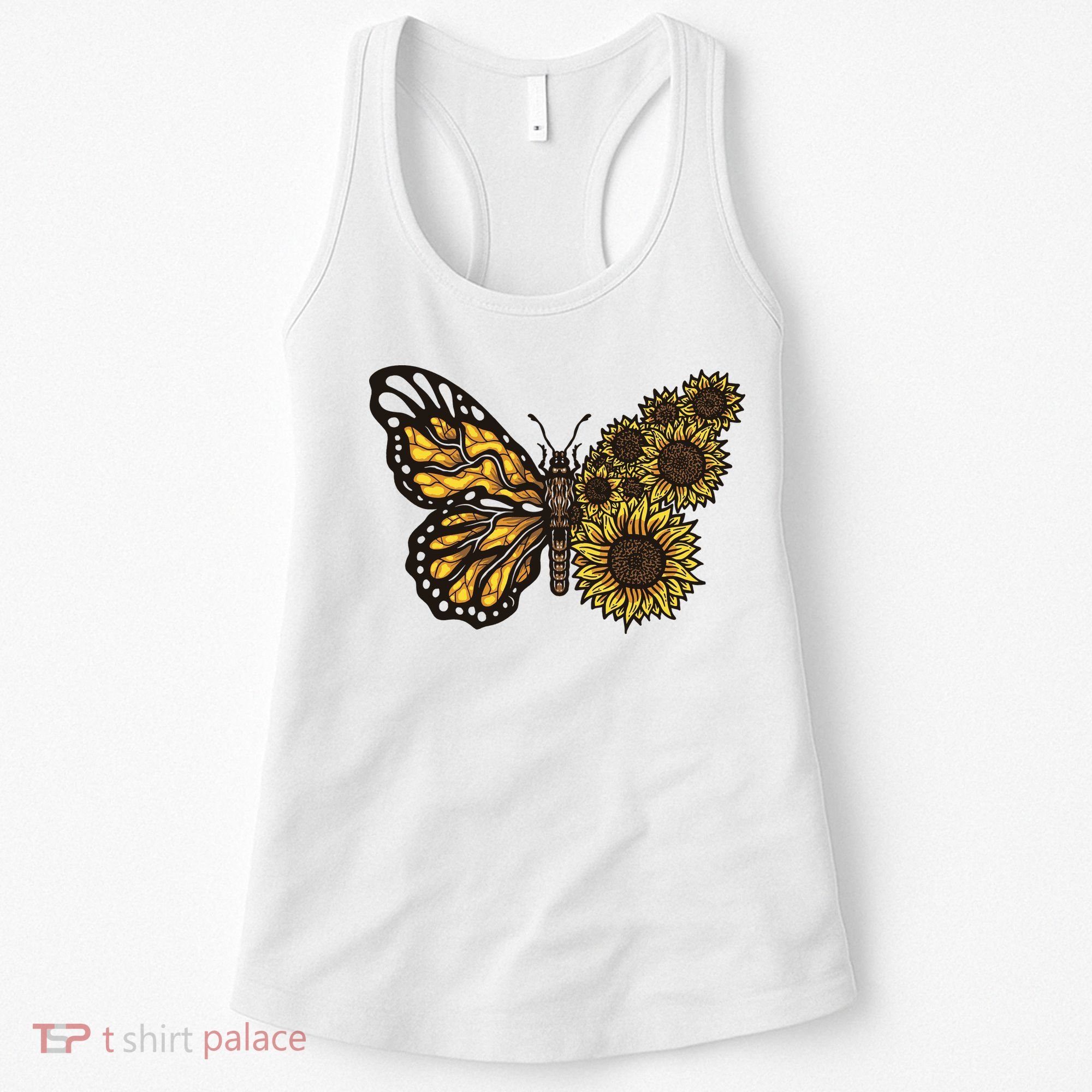 Sunflower Butterfly Women's Tank Top