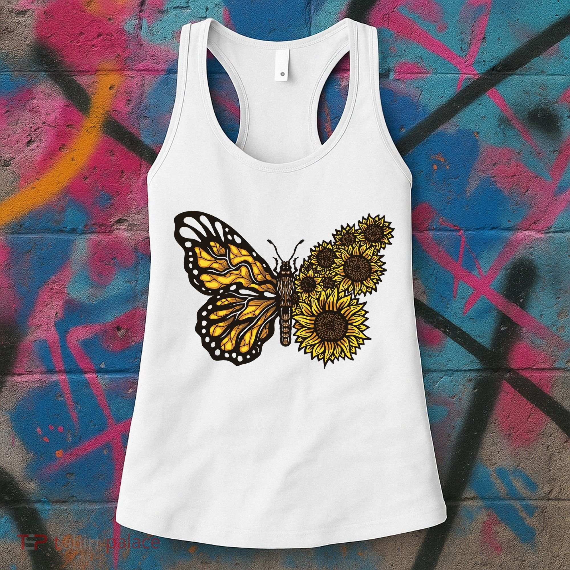 Sunflower Butterfly Women's Tank Top
